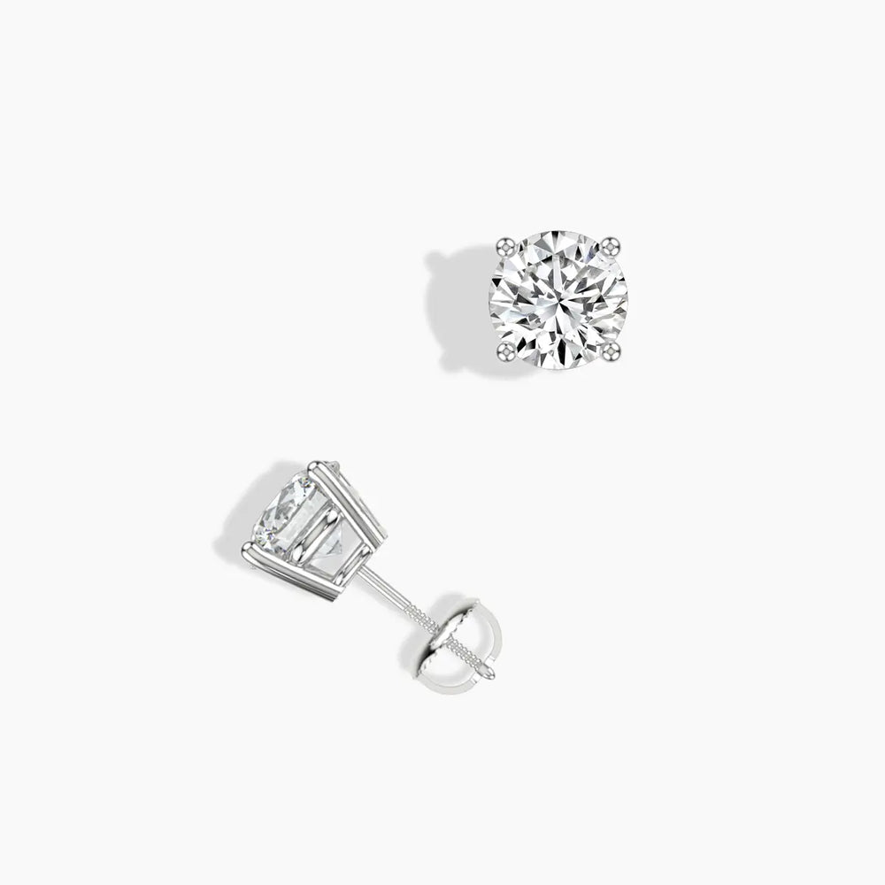Arete clásico de 14 quilates con 4 puntas y 1,00 quilates de peso total con SB
