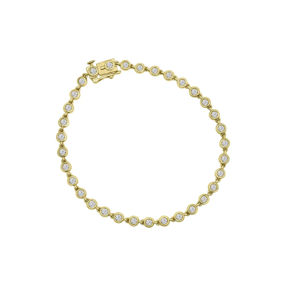 Pulsera de diamantes redondos cultivados en laboratorio de 1,33 quilates y 10 000 quilates