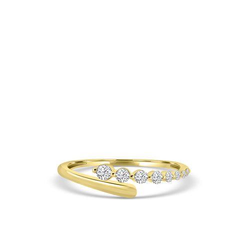 Anillo de moda Journey con diamantes de 0,24 quilates y 14 KW con garras compartidas