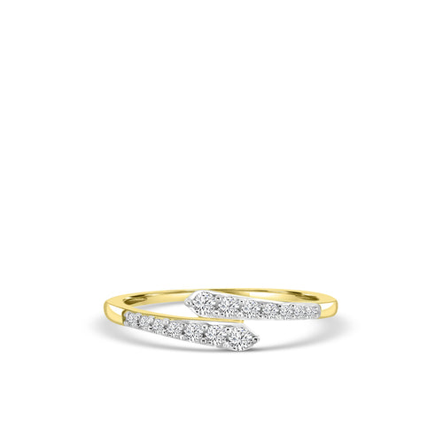 Anillo envolvente de diamantes de 0,24 quilates con garras compartidas de 14 kW