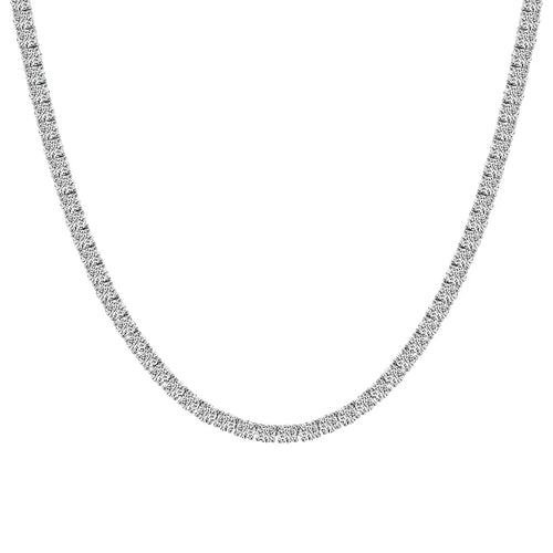 Collar de tenis clásico estándar de 18 KW con diamantes rectos de 4 puntas y 20,25 quilates
