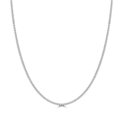 Collar de tenis clásico estándar de 14 KW con diamantes rectos de 4 puntas y 3,00 quilates