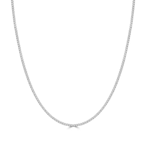 Collar de tenis clásico estándar de 14 KW con diamantes rectos de 4 puntas y 4,00 quilates