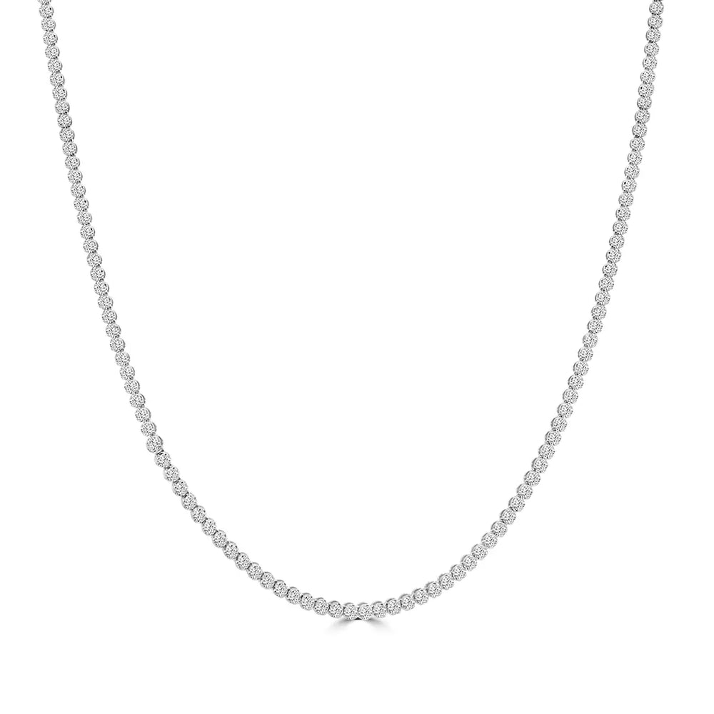 Collar clásico de tenis con diamantes rectos de 5,00 quilates y 4 puntas en engaste de corona de 14 quilates.