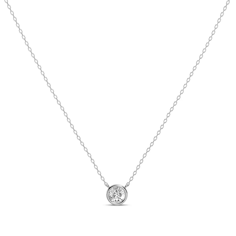 Collar clásico de diamantes de 0,50 quilates con 1 piedra en oro de 14 quilates