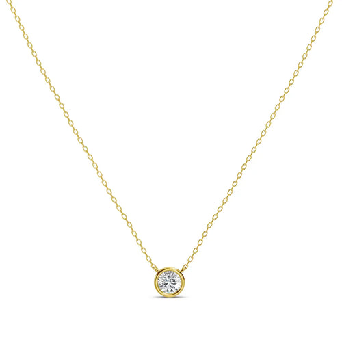 Collar clásico de diamantes de 0,50 quilates con 1 piedra en oro de 14 quilates