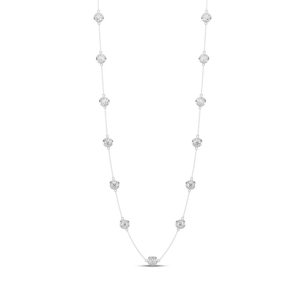 Collar clásico de diamantes de 3,00 quilates con 13 piedras de 14 KW