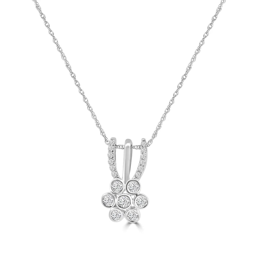 Colgante de moda con diamantes de 14 KW y 0,25 quilates con cadena