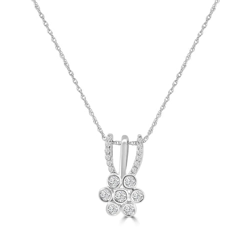Colgante de moda con diamantes de 14 KW y 0,25 quilates con cadena
