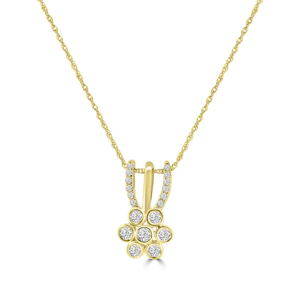 Colgante de moda con diamantes de 14 KW y 0,25 quilates con cadena