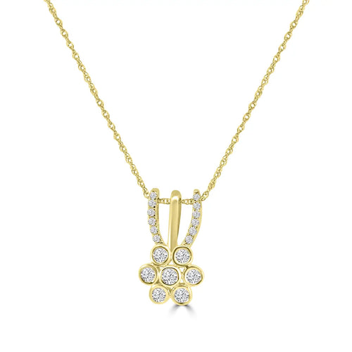 Colgante de moda con diamantes de 14 KW y 0,25 quilates con cadena