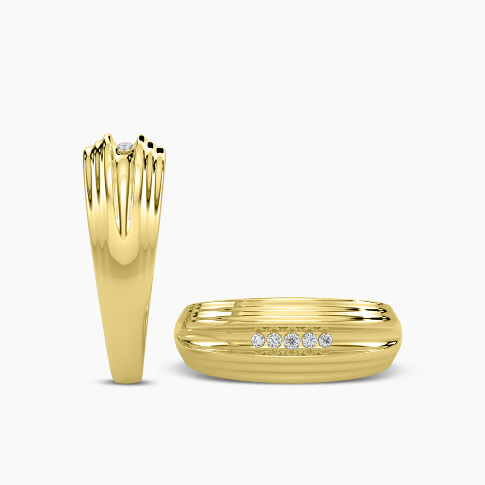 Anillo de diamantes de cinco piedras para hombre de 10 KW y 0,25 quilates