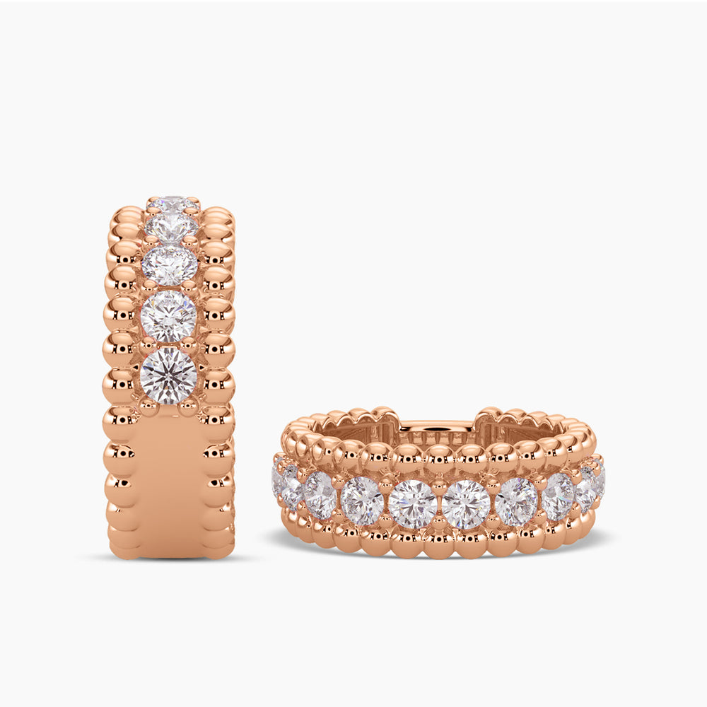 Banda de diamantes con cuentas de 1,00 quilates y 14 quilates