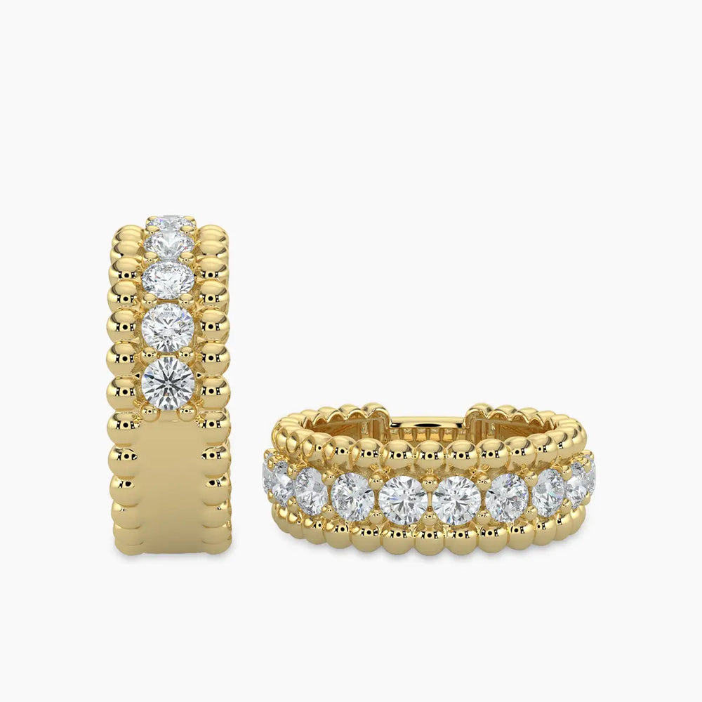 Banda de diamantes con cuentas de 1,00 quilates y 14 quilates
