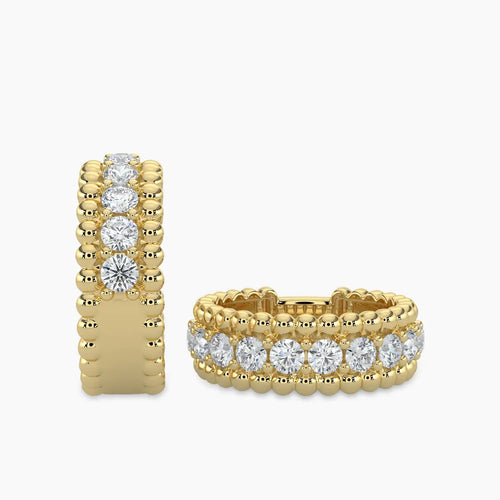 Banda de diamantes con cuentas de 1,00 quilates y 14 quilates
