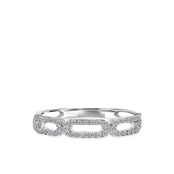 Anillo de diamantes con clip de papel de 14 KW y 0,25 quilates