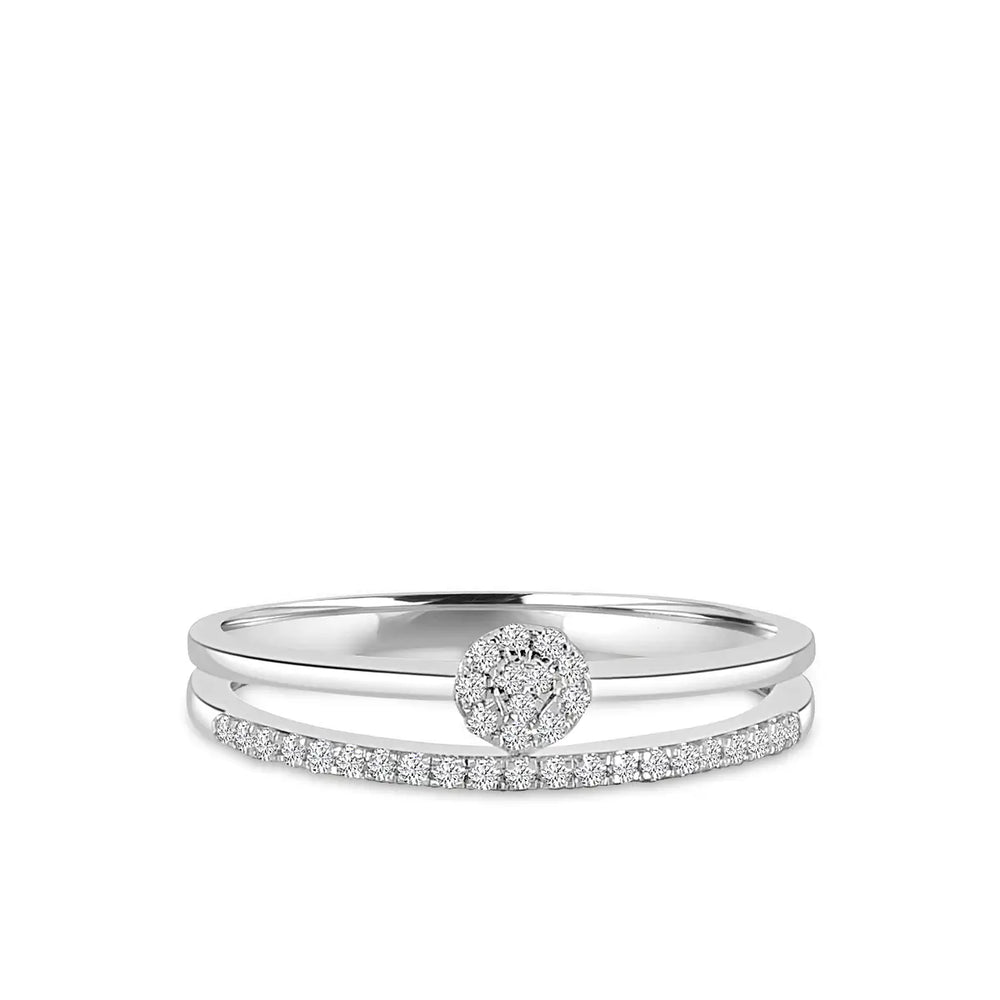 Anillo de moda de racimo pequeño de 10 kW y 0,13 quilates de diámetro