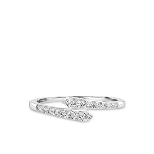 Anillo envolvente de diamantes de 0,24 quilates con garras compartidas de 14 kW