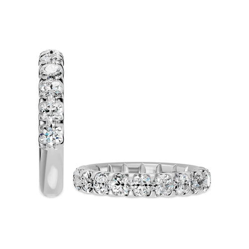 Anillo de diamantes de 14 quilates y 1,50 quilates engastado en forma de U