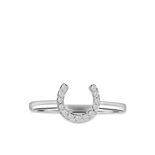 Anillo de herradura de diamantes de 14 KW y 0,10 quilates