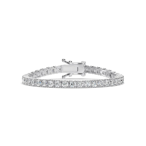 Pulsera de tenis clásica mediana de 4 puntas con diamantes de 10,00 quilates de 14 KW