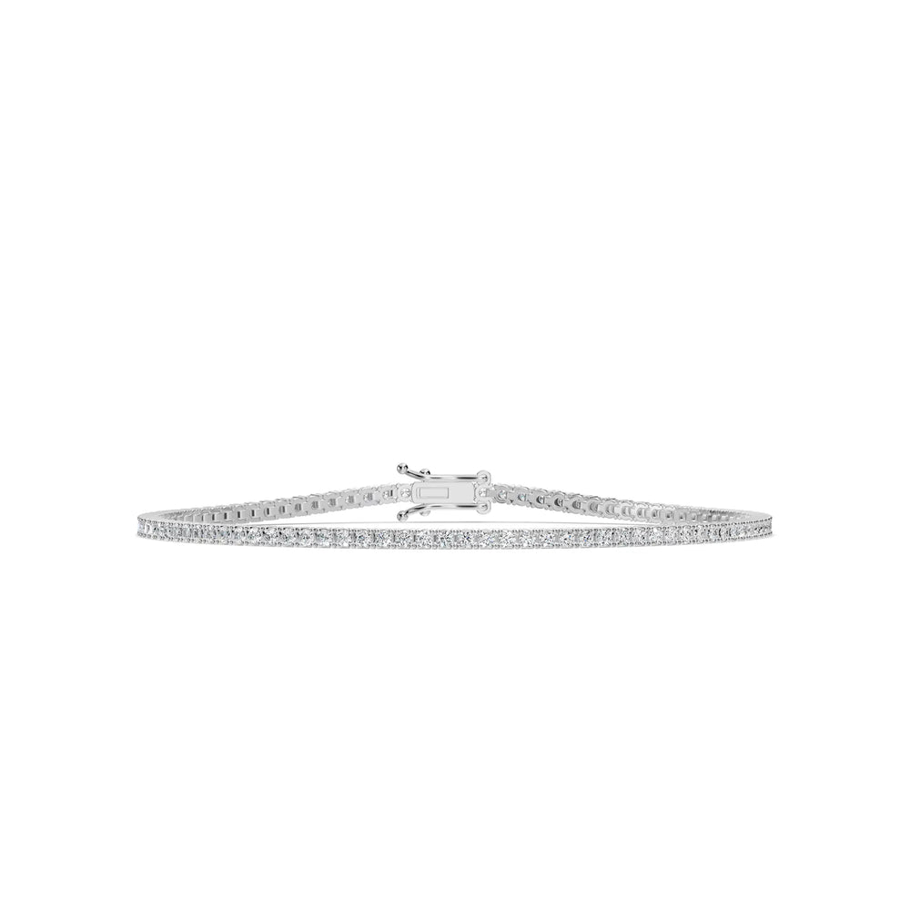 Pulsera de tenis clásica estándar de 14 KW con diamantes de 4 puntas y 1,50 quilates
