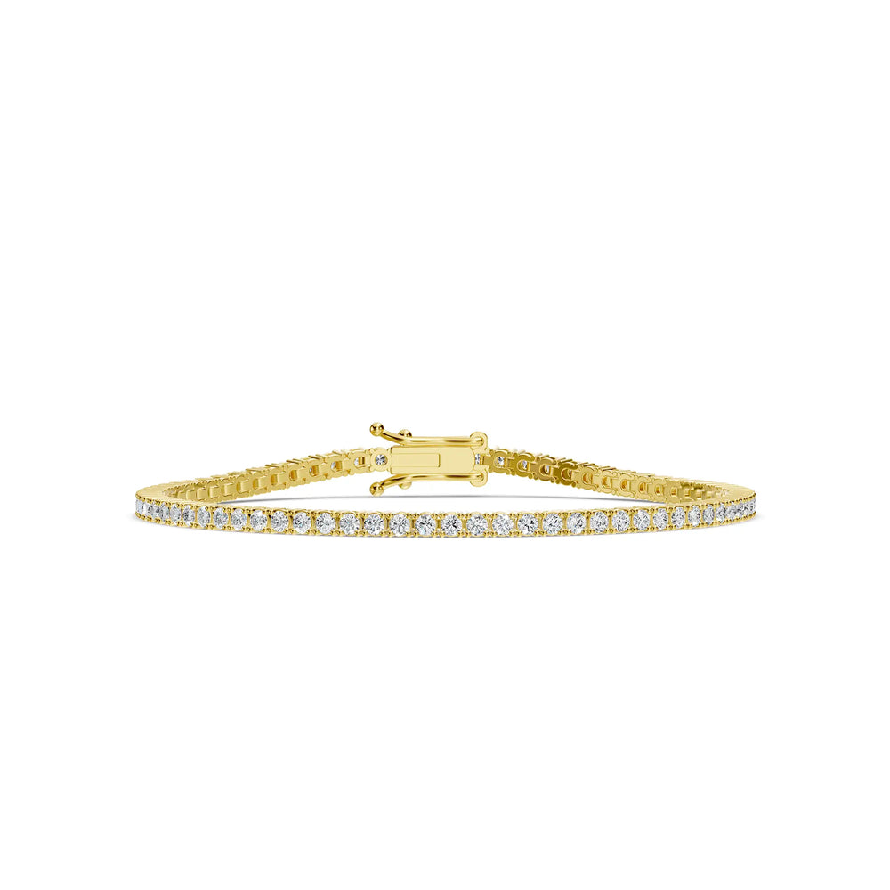 Pulsera de tenis clásica de diamantes de 2,00 quilates con 4 puntas y 14 quilates