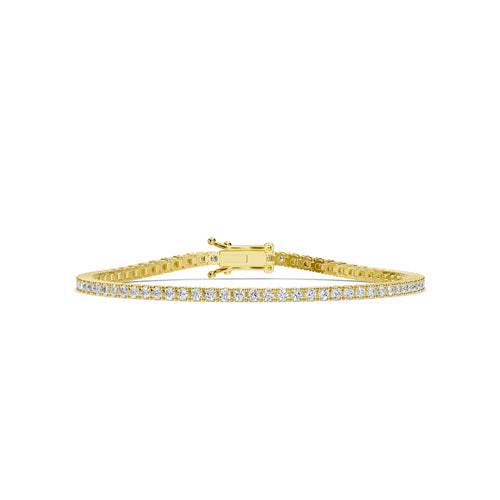 Pulsera de tenis clásica de diamantes de 2,00 quilates con 4 puntas y 14 quilates