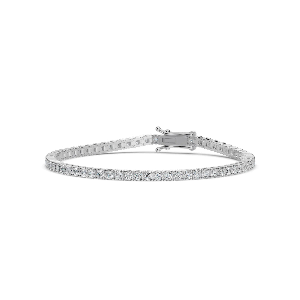 Pulsera de tenis clásica de diamantes de 4 puntas y 3,00 quilates en oro de 14 quilates