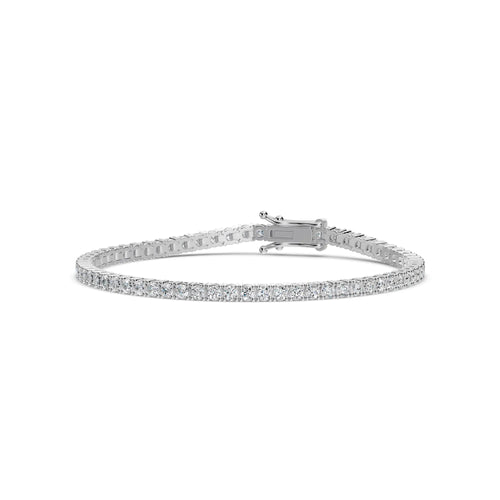 Pulsera de tenis clásica de diamantes de 4 puntas y 3,00 quilates en oro de 14 quilates