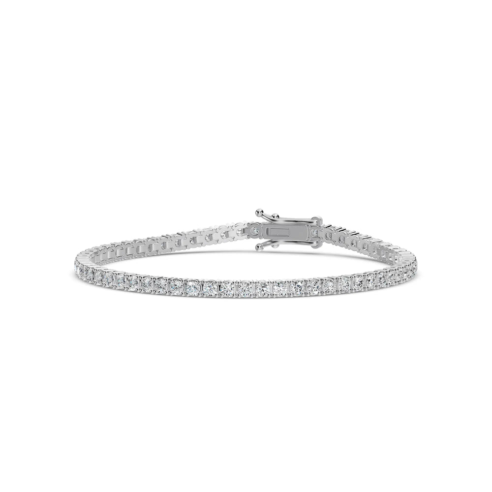 Pulsera de tenis clásica estándar de 14 KW con diamantes de 4 puntas y 4,00 quilates