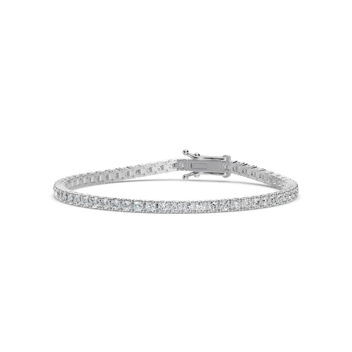 Pulsera de tenis clásica estándar de 14 KW con diamantes de 4 puntas y 4,00 quilates