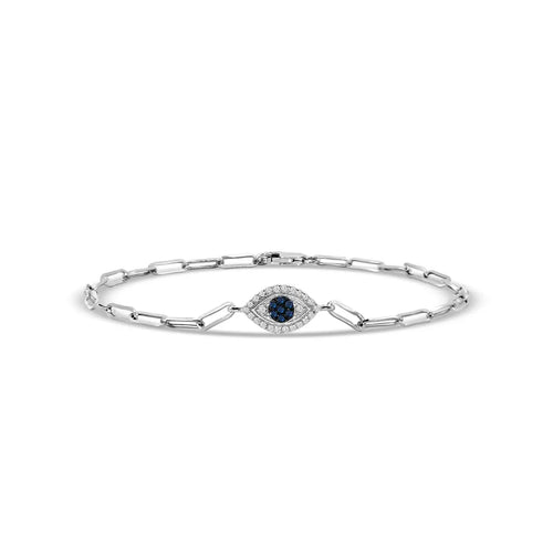 Pulsera Evileye con clip de papel de 14 KW y 0,15 quilates de diámetro