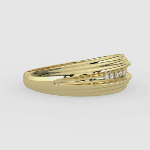 Anillo de diamantes de cinco piedras para hombre de 10 KW y 0,25 quilates