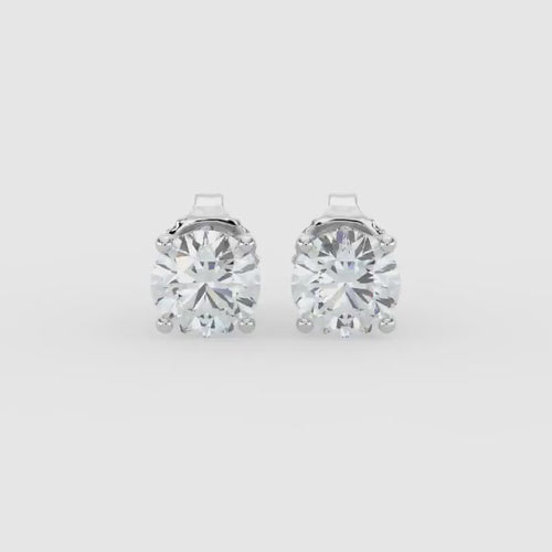 Aretes clásicos de 4 puntas y 2,50 quilates con presión en oro de 14 quilates