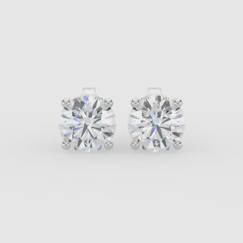 Aretes clásicos de 4 puntas y 4,00 quilates con presión en oro de 14 quilates
