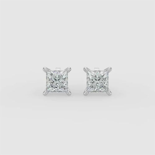 Aretes clásicos de 14 KW de 4 puntas y 1,00 quilates con presión media