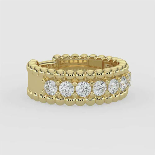 Banda de diamantes con cuentas de 1,00 quilates y 14 quilates
