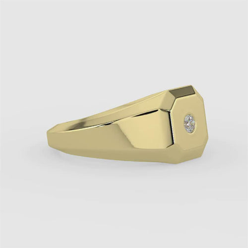 Anillo solitario de diamantes para hombre de 10 000 quilates y 0,20 quilates con galería