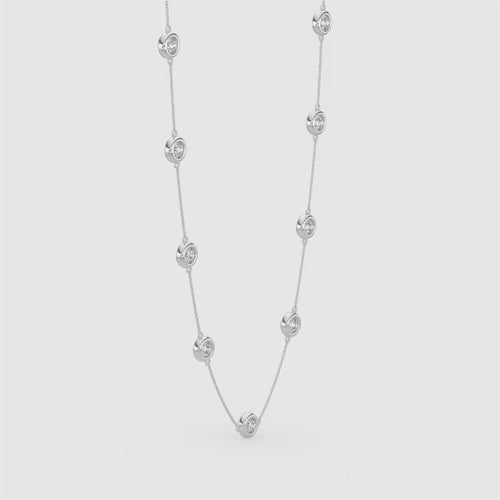 Collar clásico de diamantes de 3,00 quilates con 13 piedras de 14 KW