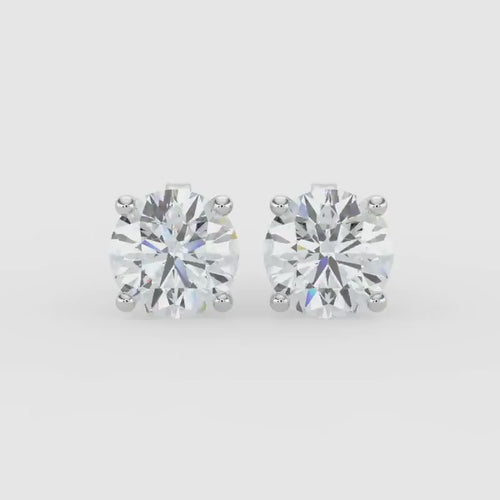 Aretes clásicos de 4 puntas y 5,00 quilates con presión en oro de 14 quilates